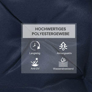 Sitzkissen 2er Set dick mit Bindebändern 98x50cm dunkelblau