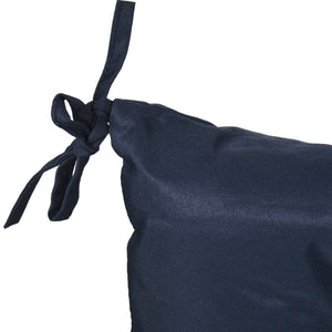 Sitzkissen 2er Set dick mit Bindebändern 98x50cm dunkelblau