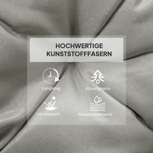 Sitzkissen 2er Set dicke Stuhlkissen mit Bindebändern 98x50cm hellgrau