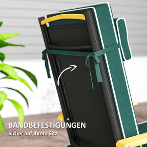 Sitzkissen mit Kopfstütze wasserabweisend 120x47cm grün