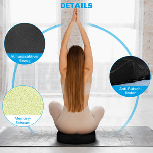 Sitzkissen orthopädisch Memory-Schaum ergonomisch Schwarz