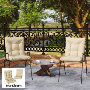 Sitzkissen Outdoor mit Rückenlehne wasserabweisend beige