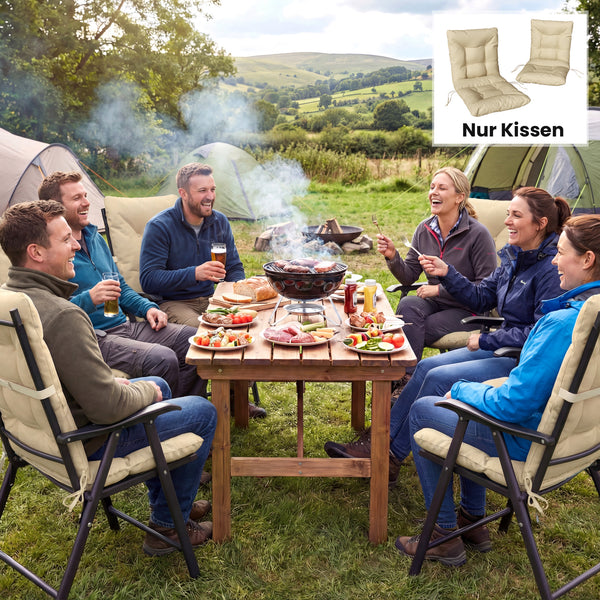 Sitzkissen Outdoor mit Rückenlehne wasserabweisend beige