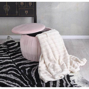 SAMT HOCKER MIT STAURAUM TRUHENBANK SITZHOCKER POUF VELOUR