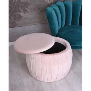 SAMT HOCKER MIT STAURAUM TRUHENBANK SITZHOCKER POUF VELOUR