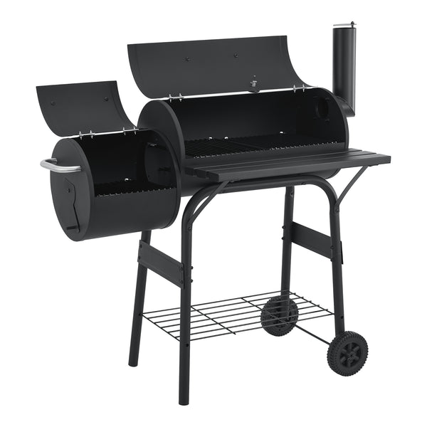 Smoker BBQ cart Fort Worth 115x110x64cm Black