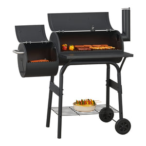 Smoker BBQ cart Fort Worth 115x110x64cm Black