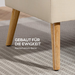 Sofa 2-Sitzer gepolstert für kleine Räume Leinenoptik beige