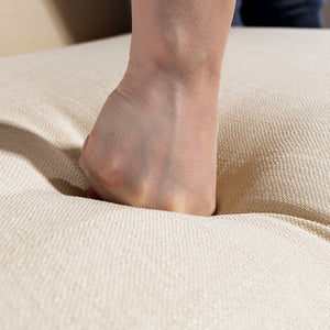 Sofa 2-Sitzer gepolstert für kleine Räume Leinenoptik beige