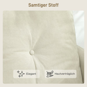 Sofa 2-Sitzer mit Stoffbezug und Polsterung für Wohnzimmer cremeweiss