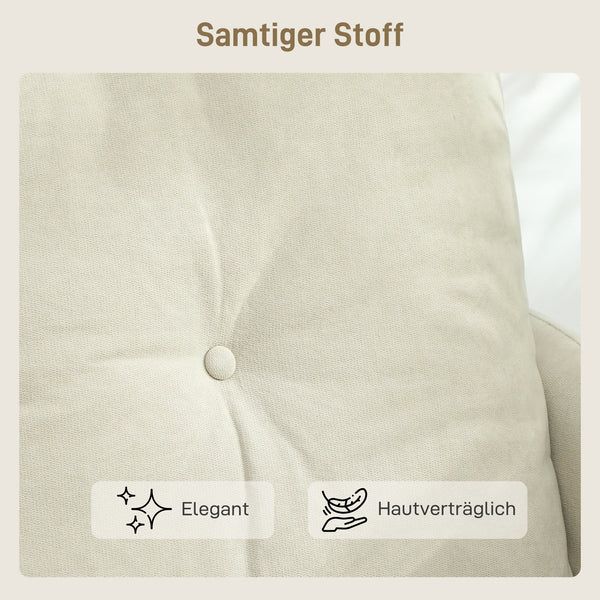 Sofa 2-Sitzer mit Stoffbezug und Polsterung für Wohnzimmer cremeweiss