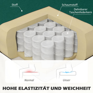 Sofa 2-Sitzer Retro mit Holzbeinen für Wohnzimmer dunkelgrün