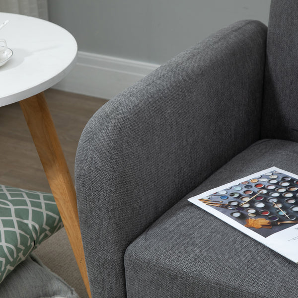 Sofa 2 Sitzer mit Kissen für Wohnzimmer und Schlafzimmer Samtoptik grau