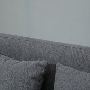 Sofa 2 Sitzer mit Kissen für Wohnzimmer und Schlafzimmer Samtoptik grau