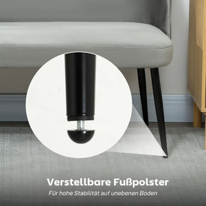 Sofa 2-Sitzer modern mit Samtbezug grau