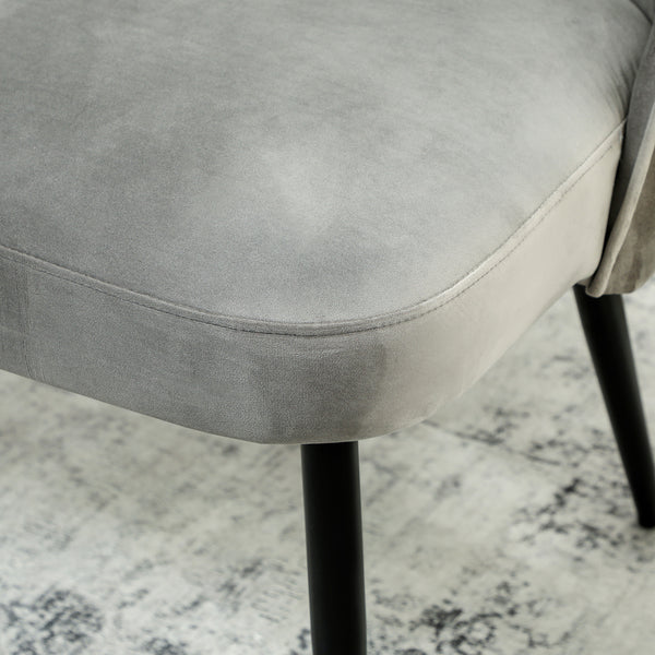 Sofa 2-Sitzer modern mit Samtbezug grau