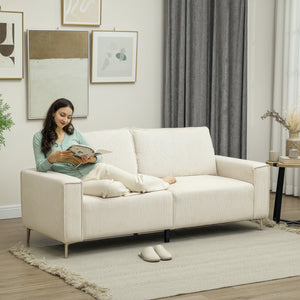 Sofa Polstersofa 3-Sitzer für Wohnzimmer und Schlafzimmer cremeweiss