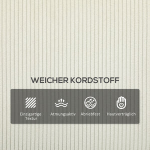 Sofa Polstersofa 3-Sitzer für Wohnzimmer und Schlafzimmer cremeweiss