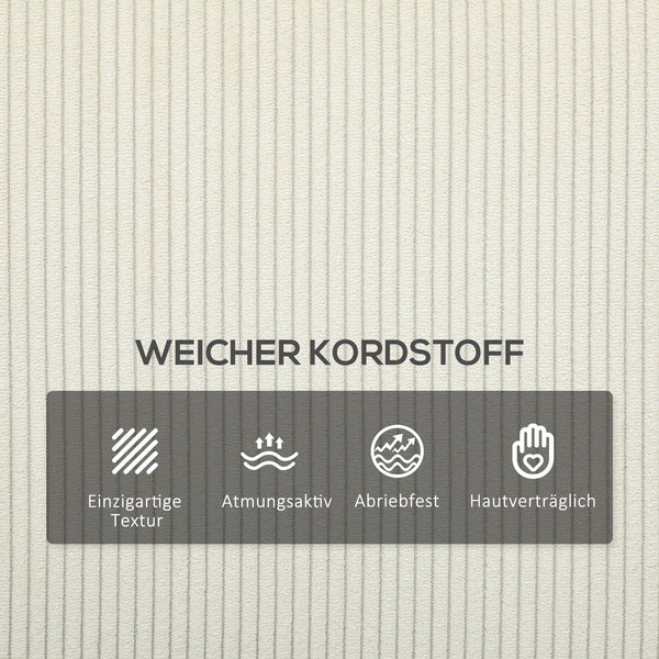 Sofa Polstersofa 3-Sitzer für Wohnzimmer und Schlafzimmer cremeweiss