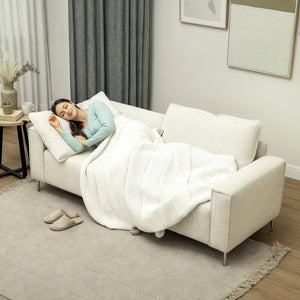 Sofa Polstersofa 3-Sitzer für Wohnzimmer und Schlafzimmer cremeweiss