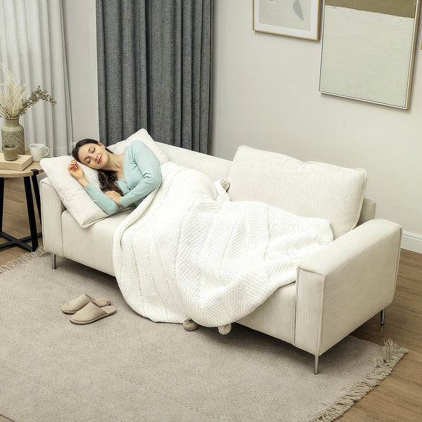Sofa Polstersofa 3-Sitzer für Wohnzimmer und Schlafzimmer cremeweiss