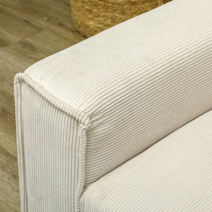 Sofa Polstersofa 3-Sitzer für Wohnzimmer und Schlafzimmer cremeweiss