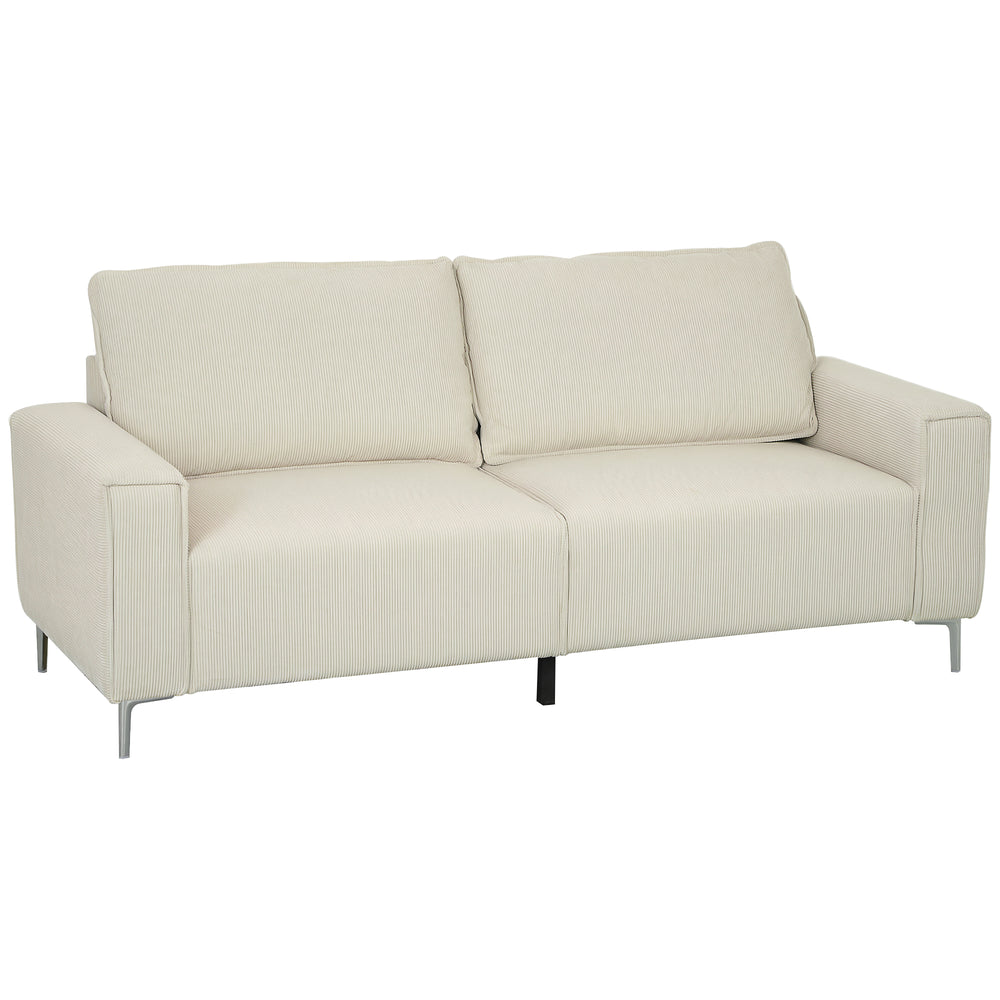 Sofa Polstersofa 3-Sitzer für Wohnzimmer und Schlafzimmer cremeweiss