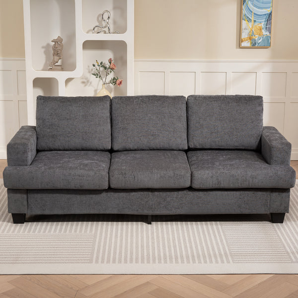Sofa Polstersofa 3-Sitzer für Wohnzimmer aus Stoff grau