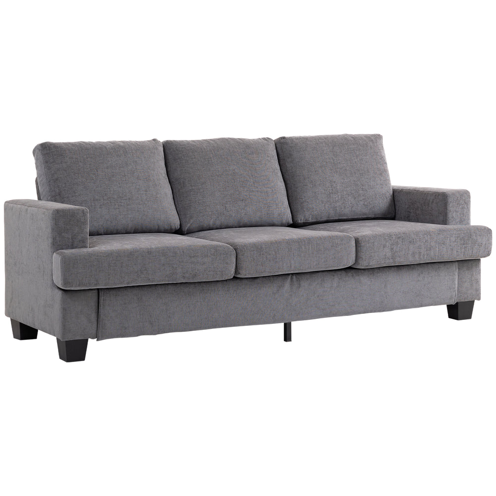Sofa Polstersofa 3-Sitzer für Wohnzimmer aus Stoff grau