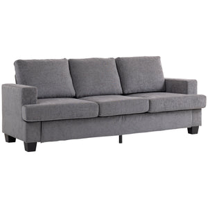 Sofa Polstersofa 3-Sitzer für Wohnzimmer aus Stoff grau