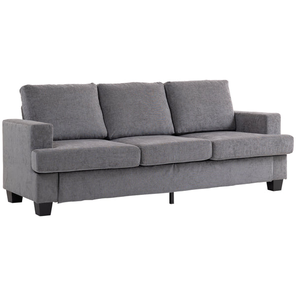 Sofa Polstersofa 3-Sitzer für Wohnzimmer aus Stoff grau