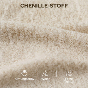 Sofa 3-Sitzer mit Kissen für Wohnzimmer Samt beige