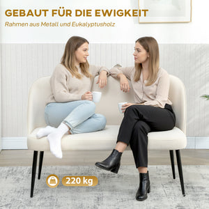 Sofa Couch 2-Sitzer modern für Wohnzimmer Samt beige