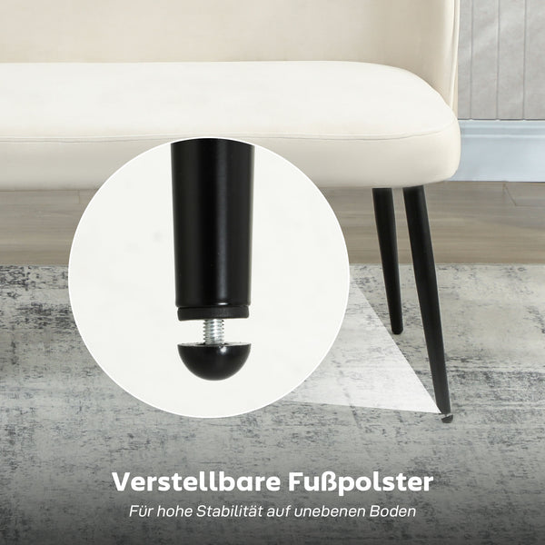 Sofa Couch 2-Sitzer modern für Wohnzimmer Samt beige