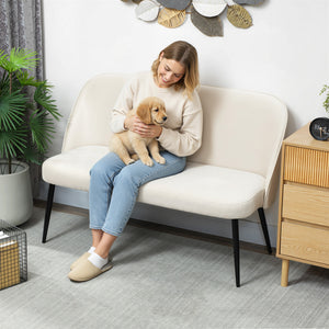 Sofa Couch 2-Sitzer modern für Wohnzimmer Samt beige