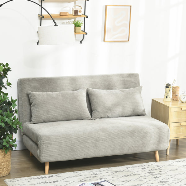 Sofa Gästebett Klappbett mit Rückenkissen 141x90x81cm Grau