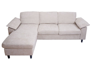 Sofa-Garnitur Ecksofa L-Form links/rechts 84x229x140cm beige