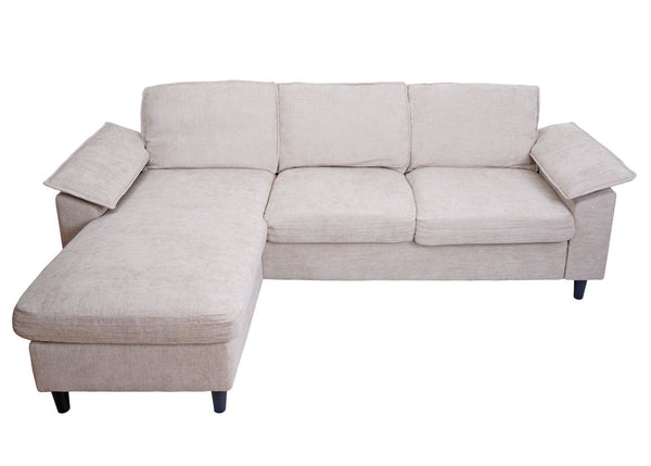 Sofa-Garnitur Ecksofa L-Form links/rechts 84x229x140cm beige