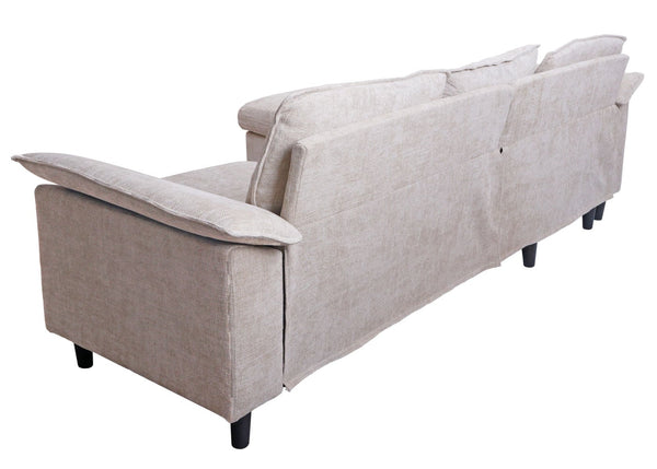 Sofa-Garnitur Ecksofa L-Form links/rechts 84x229x140cm beige