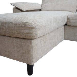 Sofa-Garnitur Ecksofa L-Form links/rechts 84x229x140cm beige