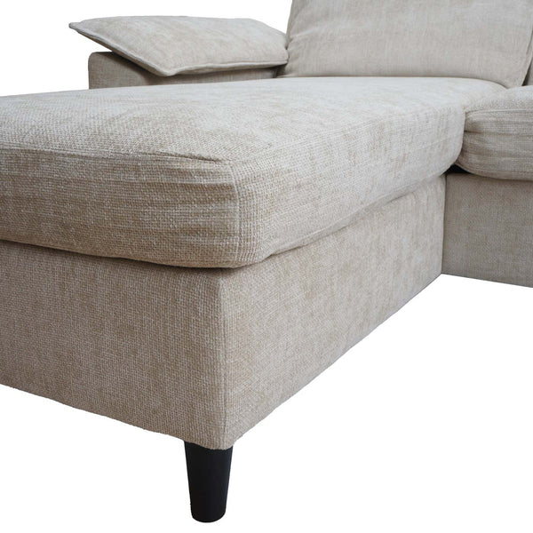 Sofa-Garnitur Ecksofa L-Form links/rechts 84x229x140cm beige