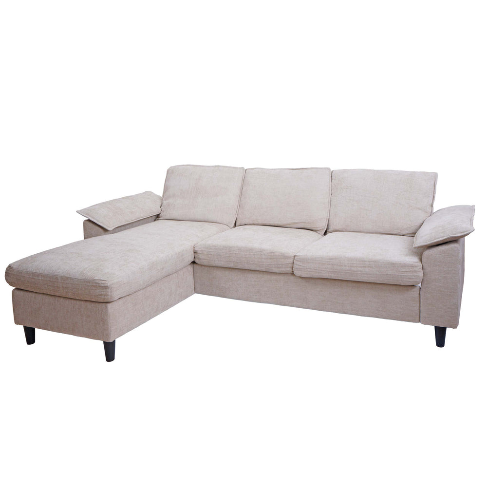 Sofa-Garnitur Ecksofa L-Form links/rechts 84x229x140cm beige