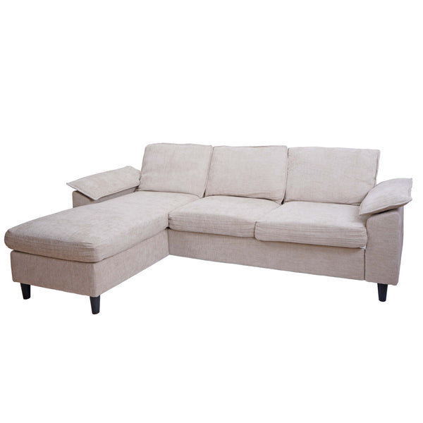 Sofa-Garnitur Ecksofa L-Form links/rechts 84x229x140cm beige