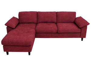 Sofa-Garnitur Ecksofa L-Form links/rechts 84x229x140cm bordeaux