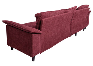 Sofa-Garnitur Ecksofa L-Form links/rechts 84x229x140cm bordeaux