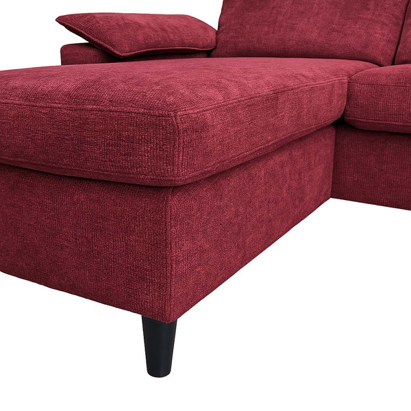 Sofa-Garnitur Ecksofa L-Form links/rechts 84x229x140cm bordeaux