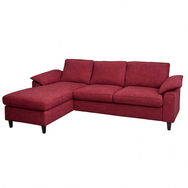 Sofa-Garnitur Ecksofa L-Form links/rechts 84x229x140cm bordeaux