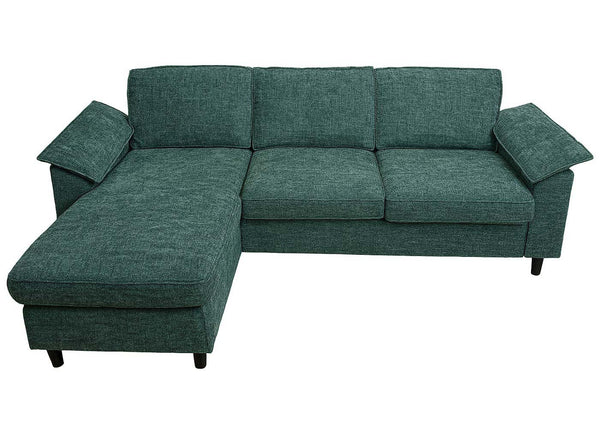 Sofa-Garnitur Ecksofa L-Form links/rechts 84x229x140cm grau-grün