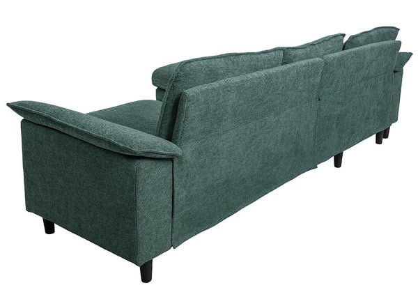Sofa-Garnitur Ecksofa L-Form links/rechts 84x229x140cm grau-grün