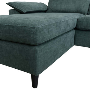 Sofa-Garnitur Ecksofa L-Form links/rechts 84x229x140cm grau-grün